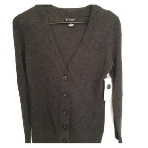 100% Cashmere Charcoal button front Cardigan